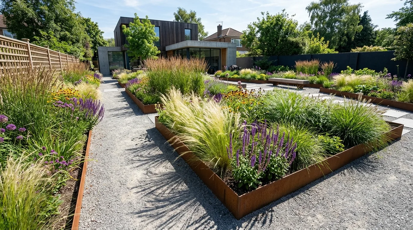 Metal Edging for a Crisp Modern Line